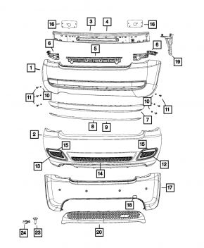 Бампер задний голый Fiat 500 12-17