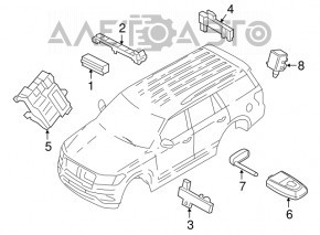 Ключ Ford Explorer 20-22 5 кнопок, потерт