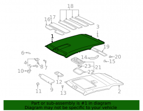 Обшивка потолка Lexus RX300 98-00