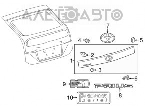 Эмблема Toyota двери багажника Toyota Prius V 12-17