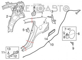 Трос лючка бензобака Kia Forte 4d 14-18