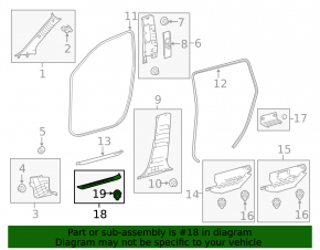 Накладка порога внешняя передняя левая Toyota Highlander 14-19 черная