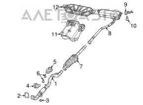 Крепление приемной трубы заднее Jeep Compass 17-21 2.4