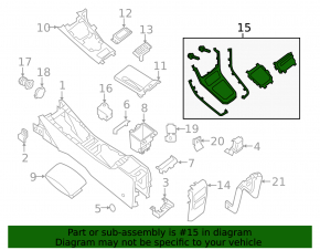 Накладка шифтера АКПП Nissan Sentra 13-15 серая