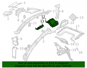 Воздухоприемник печки Mercedes W167 GLE 350 450 20-23 задняя часть