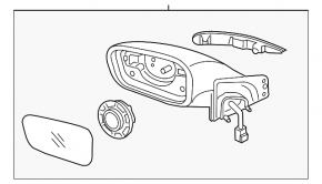 Дзеркало бічне праве у зборі Hyundai Sonata 11-14 поворотник