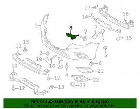 Крепление переднего бампера правое Mazda 3 14-18 BM