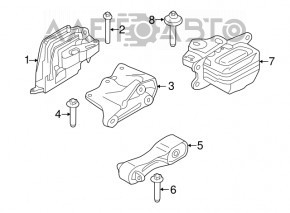 Подушка двигателя левая Mini Cooper F56 3d 14- 1.5t акпп