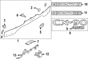Накладка дверей багажника центральна Mazda CX-90 24-26 чорна