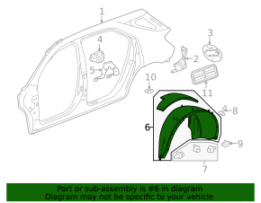 Подкрылок задний левый Chevrolet Equinox 10-17