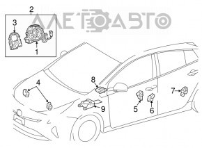 Датчик подушки безопасности передний левый Toyota Prius 50 16-22