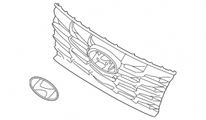 Решітка радіатора grill у зборі Hyundai Tucson 22-26 чорна