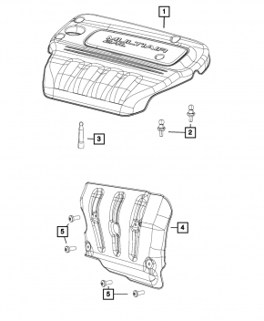 Накладка двигателя Jeep Cherokee KL 14-23 2.4
