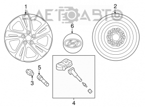 Запасное колесо докатка Hyundai Elantra AD 17-20 125/80 R15