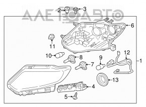 Фара передняя левая Nissan Rogue 17-20 галоген