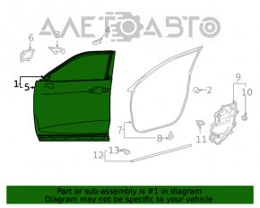 Дверь в сборе передняя правая Toyota Highlander 20-26