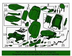 Водительское сидение Buick Encore 13-16 без airbag, ткань сер