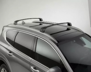 Рейлинги поперечные 2 шт Hyundai Santa FE 19-23 черные, с ключом