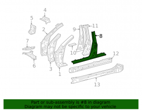 Стойка кузова центральная правая Lexus GS300 GS350 GS430 GS450h 06-11 отпилена