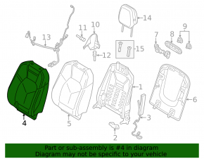 Пассажирское сидение Porsche Cayenne 958 11-14 с airbag, кожа черн, электро
