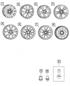 Гайка колесная d19 M12x1.5 Jeep Compass 11-16 тип 1