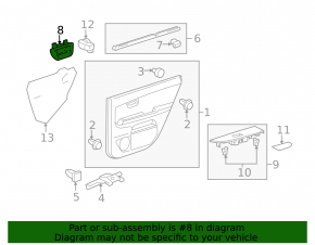 Ручка двери внутренняя задняя правая Lexus RX300 RX330 RX350 RX400h 04-08 черная