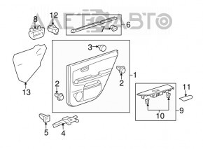 Ручка двери внутренняя задняя правая Lexus RX300 RX330 RX350 RX400h 04-08 черная