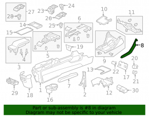 Накладка центральной консоли боковая верхняя правая Honda Civic X FC 16-21 черная