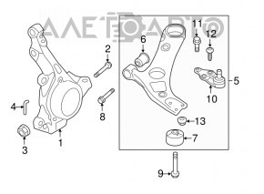 Цапфа передняя правая Hyundai Sonata 11-15
