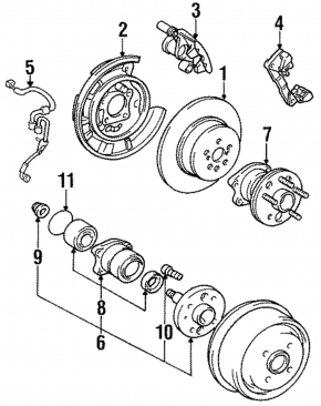 Кожух тормозного диска задний правый Lexus RX300 98-03