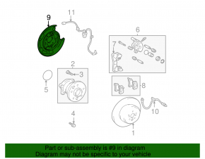 Кожух тормозного диска задний правый Lexus RX300 98-03
