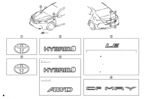 Эмблема решетки радиатора grill Toyota Camry v70 18-20