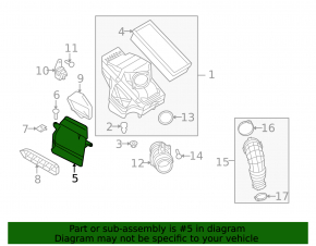 Воздухоприемник Audi A4 B8 13-16 2.0T