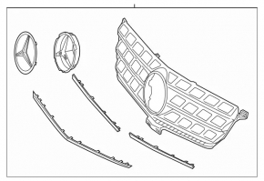 Грати радіатора grill Mercedes W166 ML 12-15 без радара