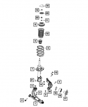 Цапфа со ступицей передняя правая Fiat 500 12-19 с кожухом, гудит