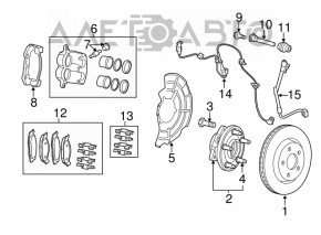 Кожух тормозного диска передний левый Jeep Grand Cherokee WK2 12-22 под br4, под BREMBO