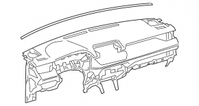 Торпедо передня панель з AIRBAG Toyota Rav4 19-25 чорна, синя строчка