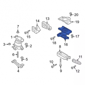Подушка двигателя левая Ford Edge 19-24 2.7T