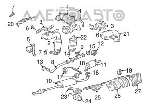 Катализатор нижний Lexus RX400h 06-09 ржавый