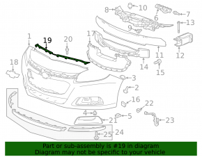 Накладка переднего бампера правая Chevrolet Malibu 13-15