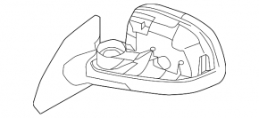 Зеркало боковое правое в сборе Nissan Leaf 16-17 3 пина