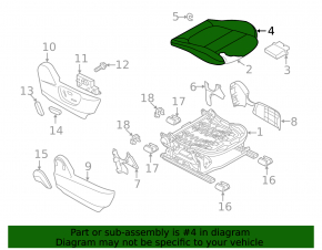 Пассажирское сидение Mazda 6 16-17 с airbag, механика, кожа бежевая, царапины на пластике