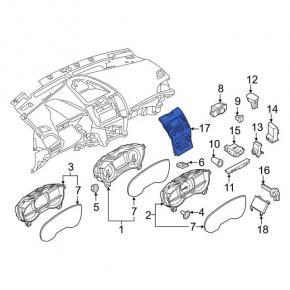Панель управление радио и климатом Ford Edge 19-24 sync 3, auto, dual zone, с подогревом сидений