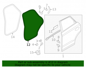 Уплотнитель двери задней правой Audi Q3 8U 15-18