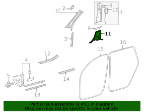 Накладка центральной стойки нижняя левая Mercedes W167 GLE 350 450 20-26 черная