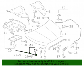 Опора упор капота Subaru Ascent 19-26