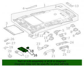 Козирок правий Mercedes W167 GLE 350 450 20-25 чорний алькантара, без гачка
