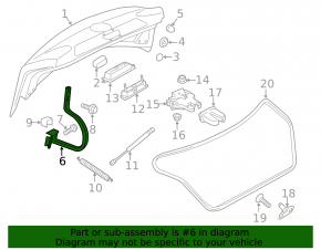 Петля крышки багажника правая VW Passat b8 16-19 USA