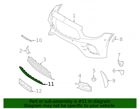 Накладка нижньої ґрати переднього бампера Mercedes W213 E 350/450 21-23
