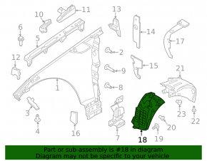 Підкрилок передній лівий передній Land Rover Range Rover 13-21